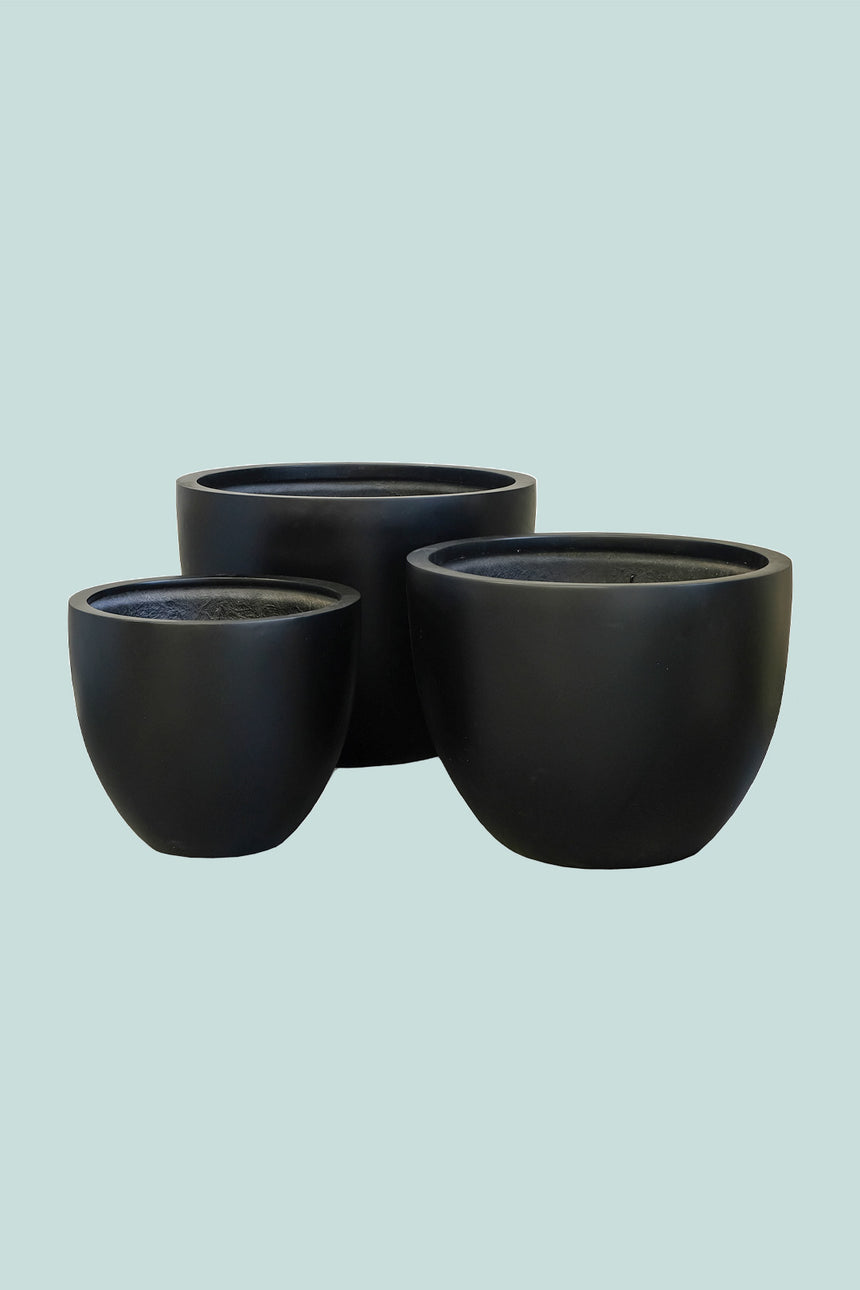 Bianca Egg Pot Range - 3 Colours - 6 Sizes - AKL Delivery Only