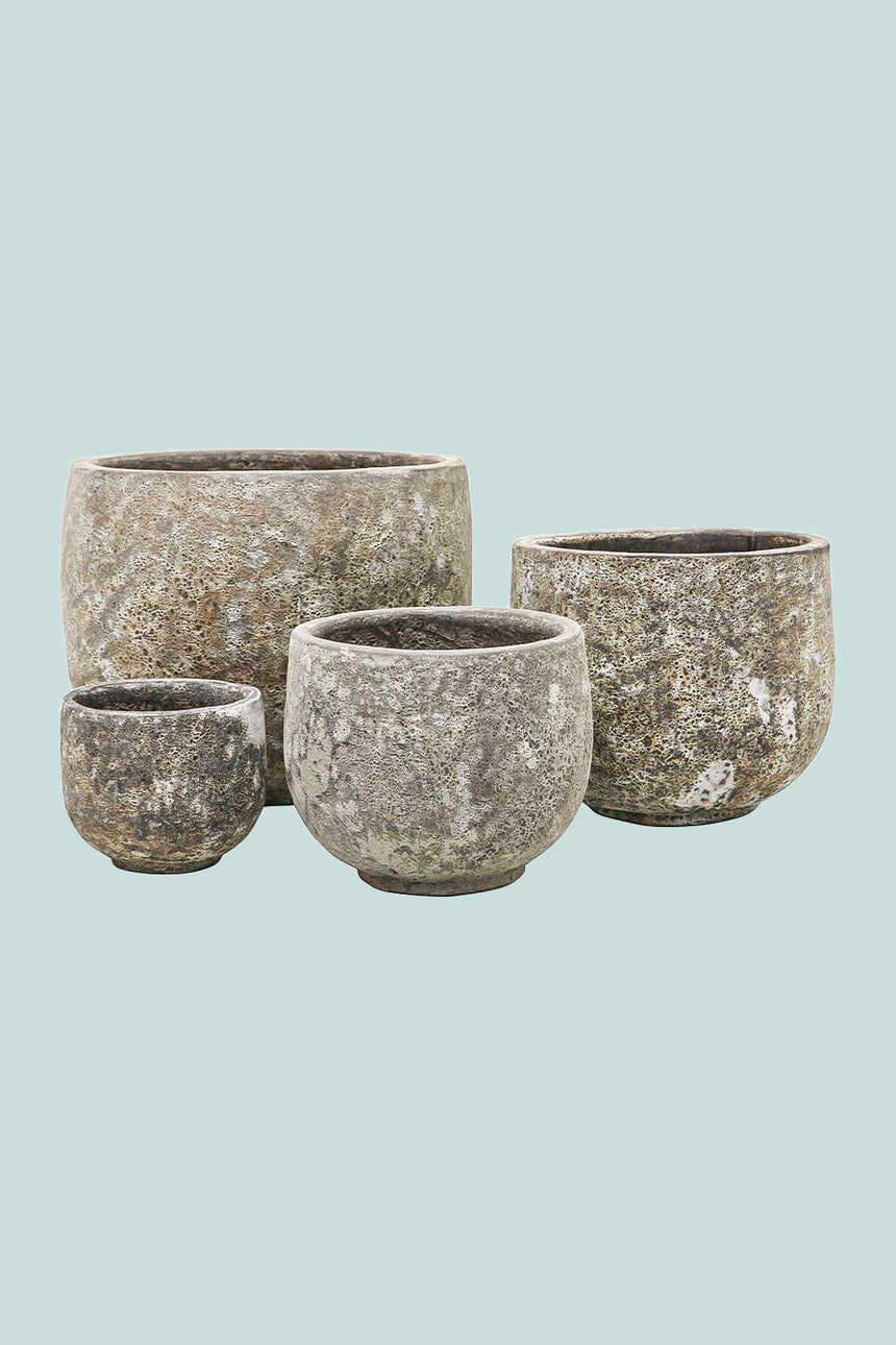 Lava Deep Bowls - 4 Sizes - Heavy Glazed Earthenware Planter Range