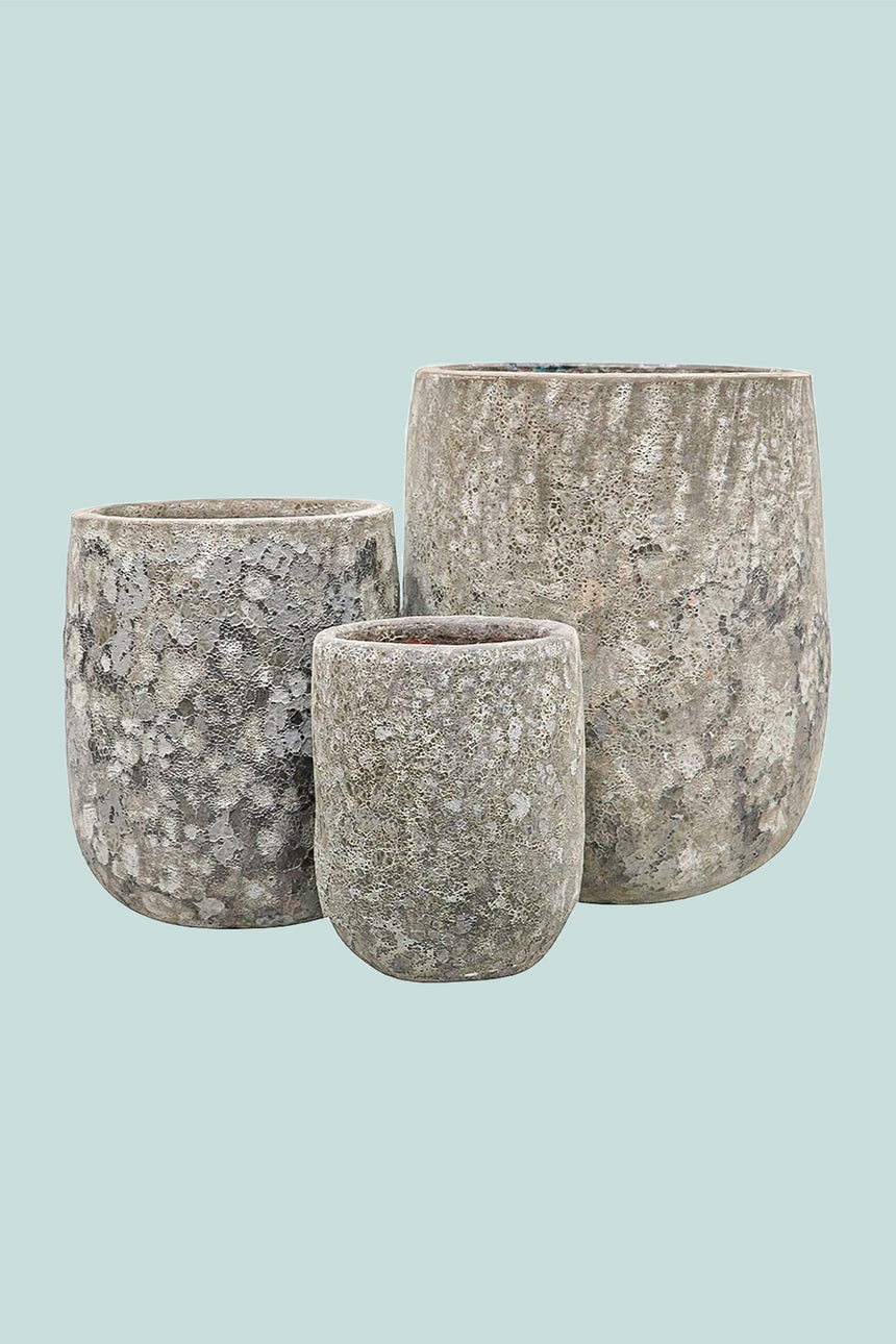 Lava U Pots - 3 sizes - 3 Colours - Heavy Glazed Earthenware Planter Range