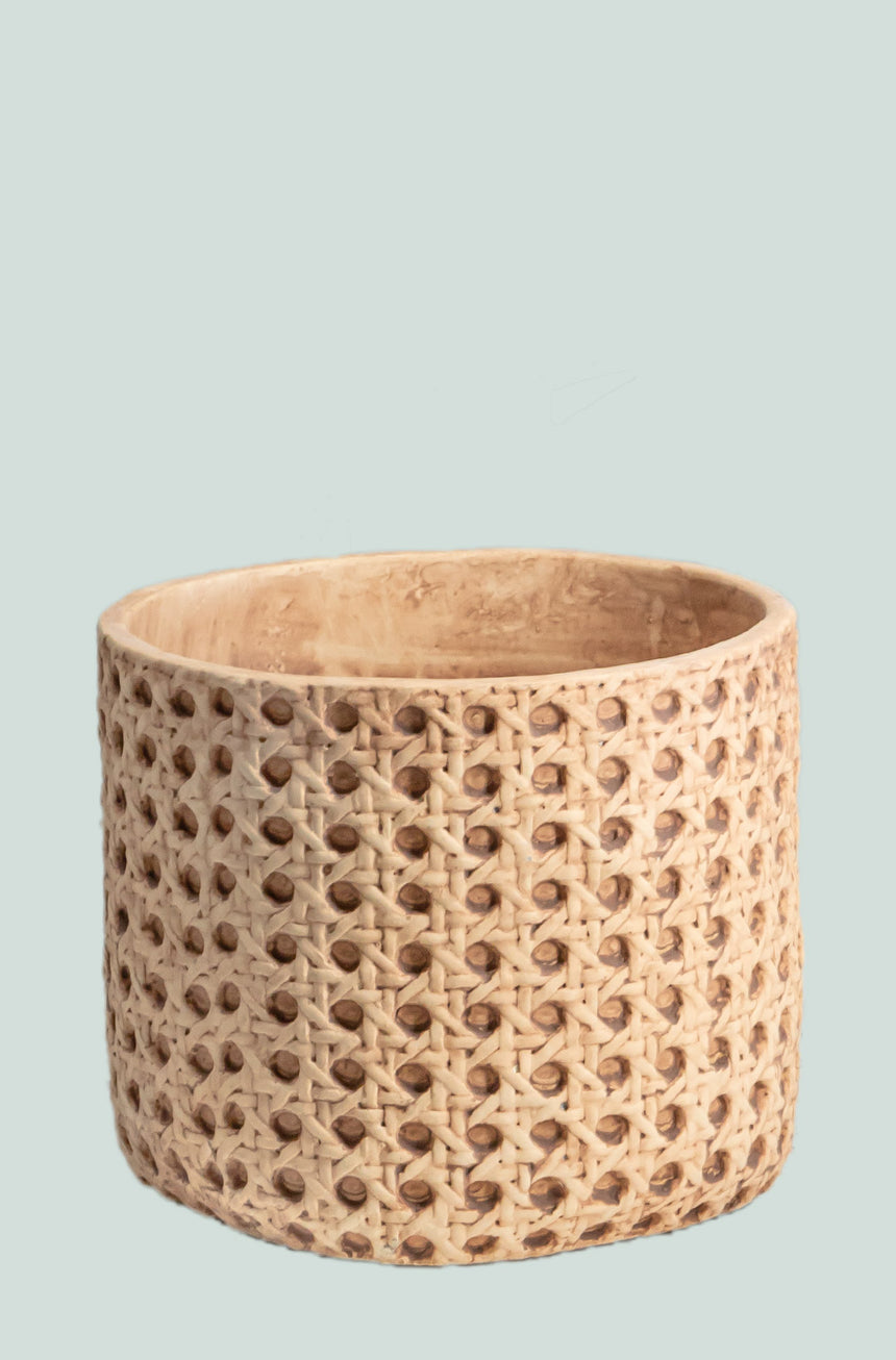 Ceramic Rattan Pot - Fits Small Plants