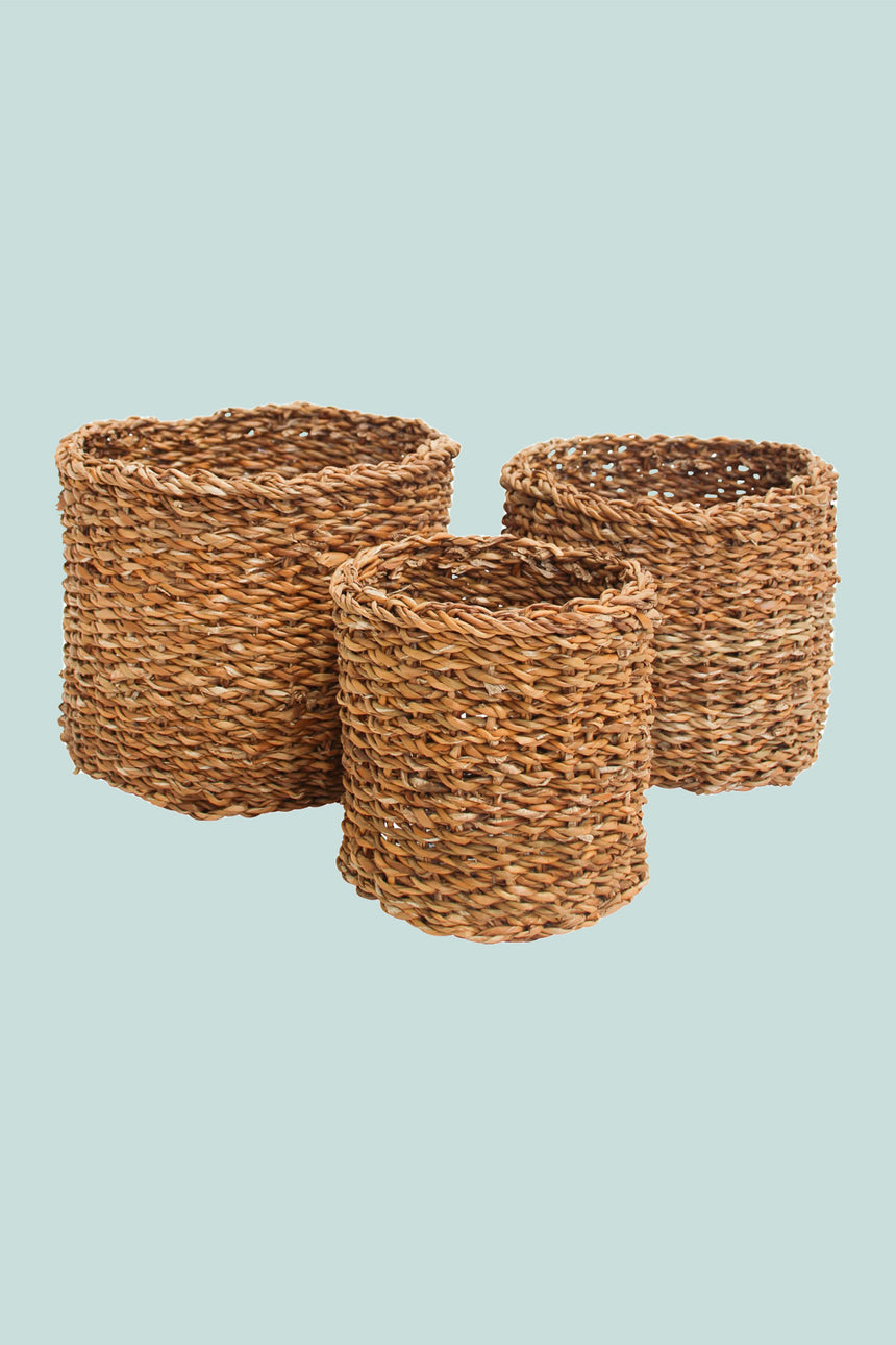 Seagrass Cylinder Basket Planter