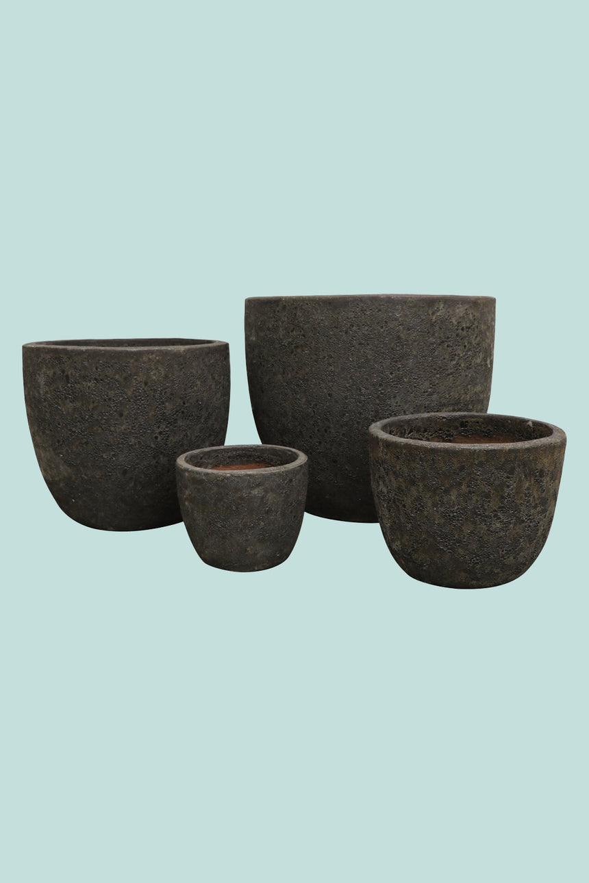 Lava Egg Pots - 4 Sizes - 3 Colours - Heavy Glazed Earthenware Planter Range